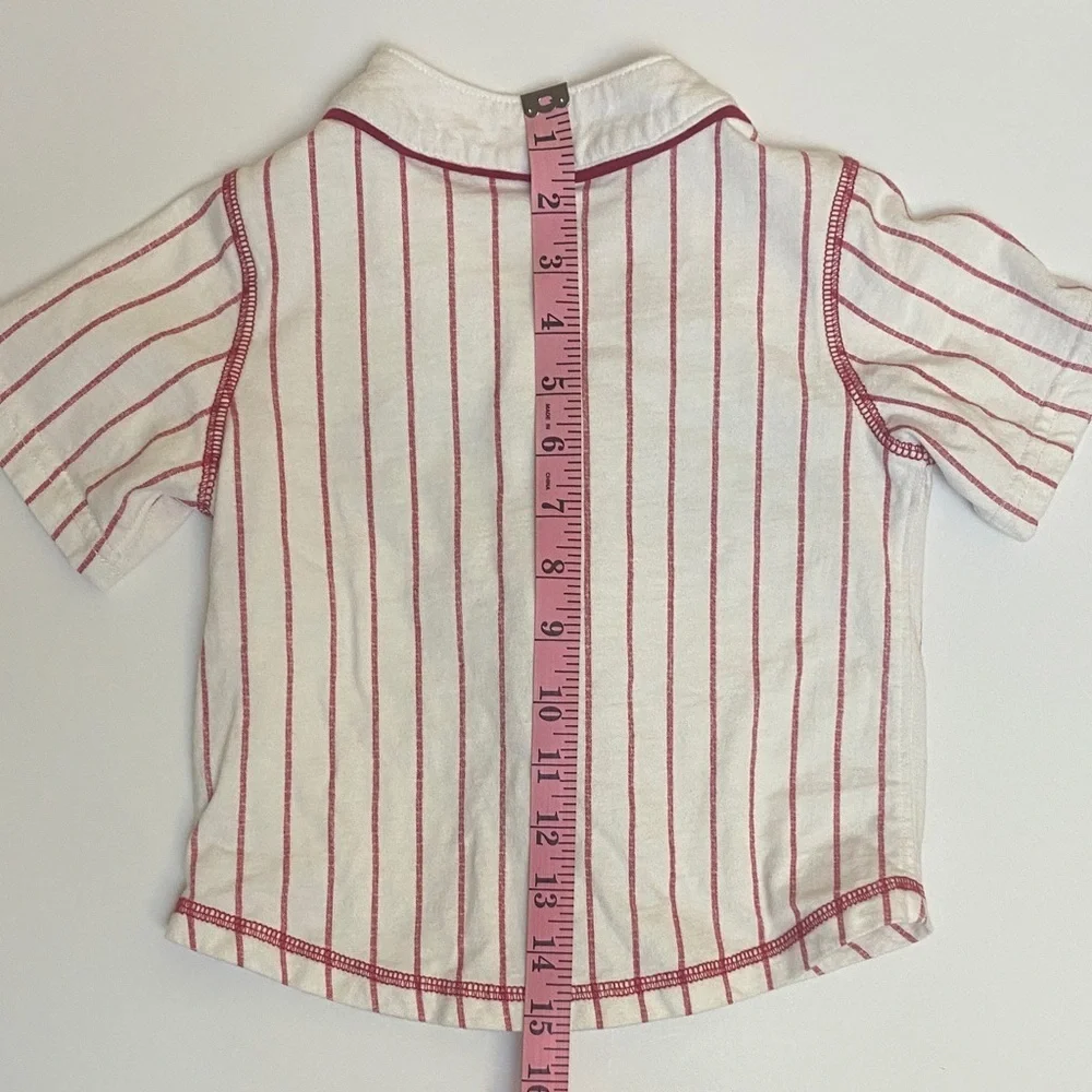 Gymboree White and Red Striped Button Down Shirt